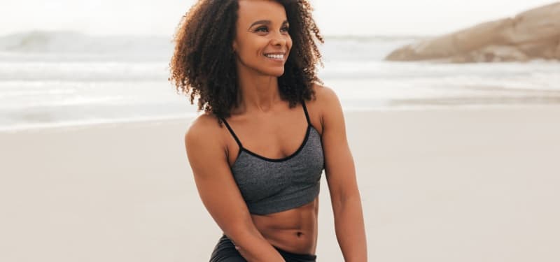 Model on beach