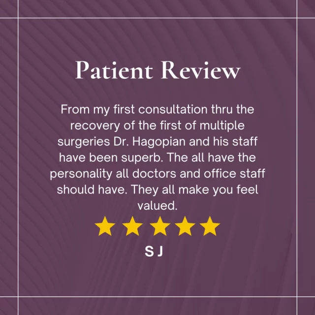 Hearing from patients is one of the most meaningful parts of what we do. If you have had an experience with our team and feel comfortable sharing your journey, we would truly appreciate a review. Your words help others who are searching for answers feel more informed, supported, and hopeful as they take their next step. Thank you for trusting us and for being part of this community.

You can leave us a review on Google here: https://tinyurl.com/ReviewHPS
Or RealSelf here: https://www.realself.com/review/write?dr_id=10872634

#PatientStories #PatientReview #HagopianPlasticSurgery