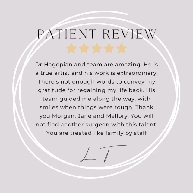 Reviews are more than feedback. They are often the first moment of hope for someone who feels stuck or unheard. If you have worked with our team and would like to share your experience, we would be grateful for a review. Your story may be exactly what someone else needs to read.

You can leave us a review on Google here: https://tinyurl.com/ReviewHPS
Or RealSelf here: https://www.realself.com/review/write?dr_id=10872634

#PatientStories #PatientReview #HagopianPlasticSurgery
